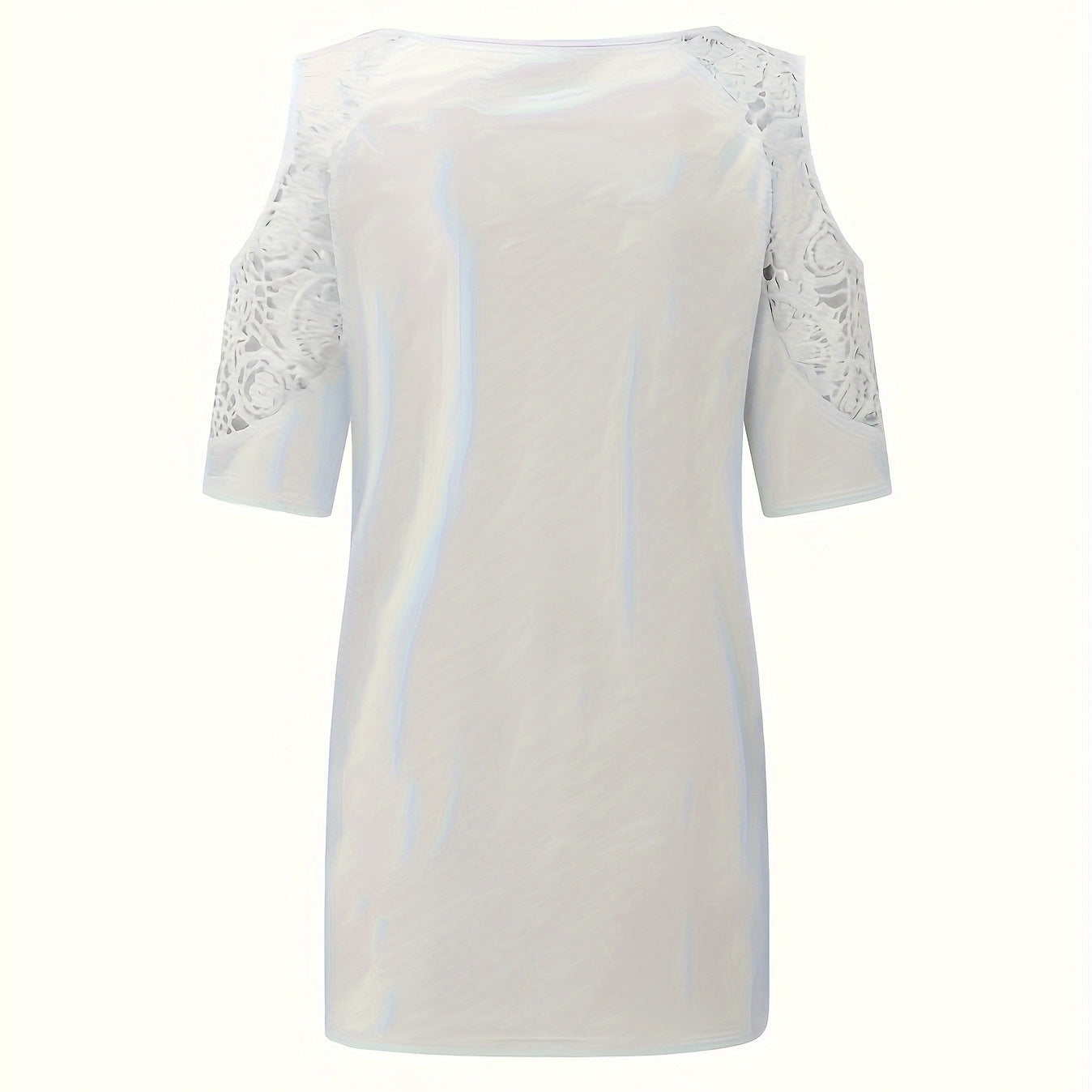 Women's V-neck Floral Print Contrasting Lace Off Shoulder Top