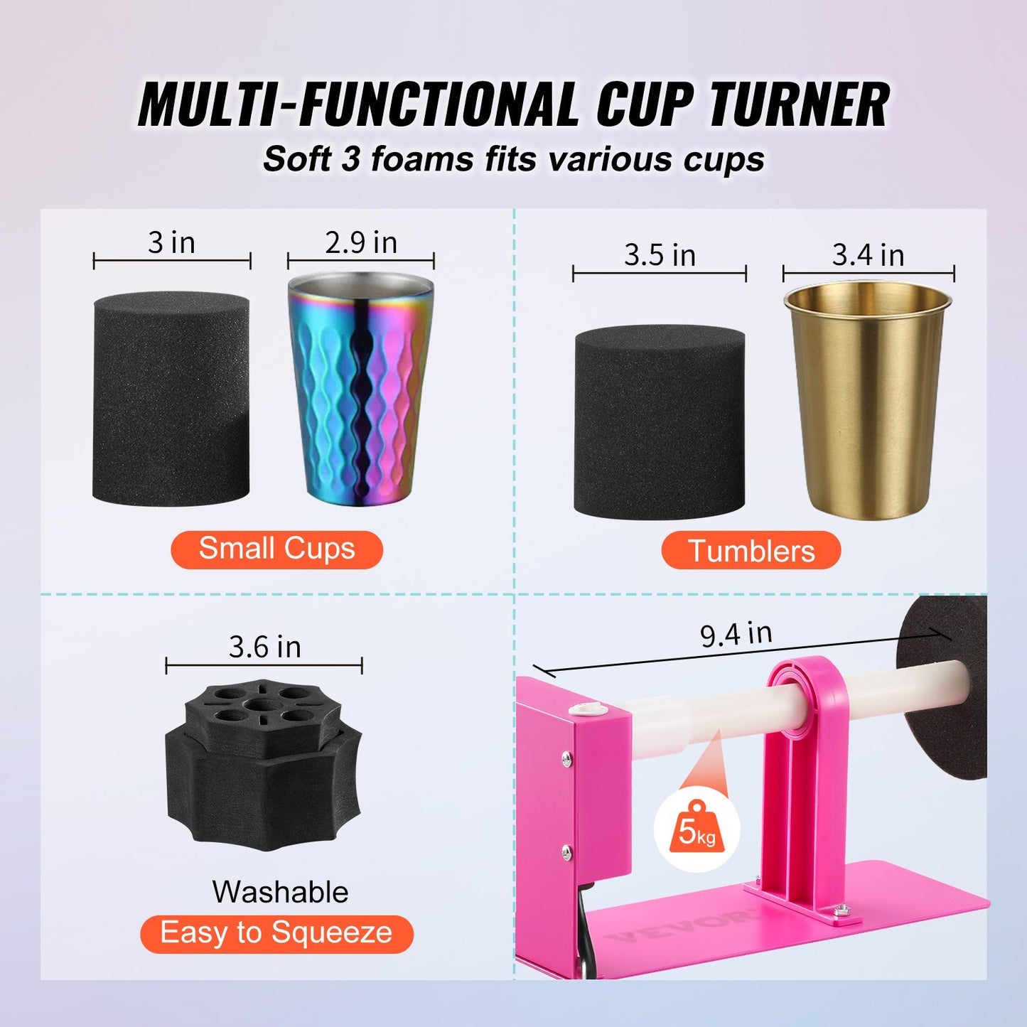 VEVOR Cup Turner Tumbler Spinner Pen Turner With Epoxy Resin Kit For Beginners